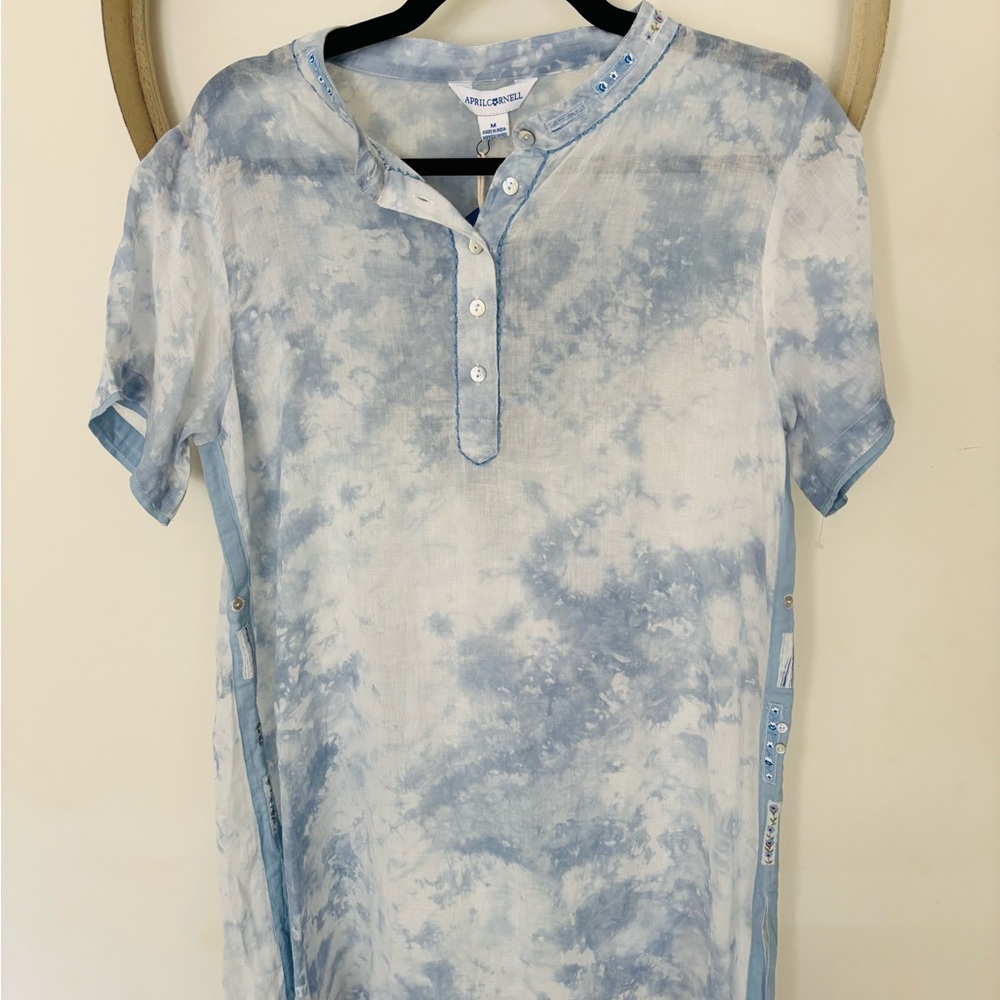 April Cornell Blue Tie-Dye Shirt